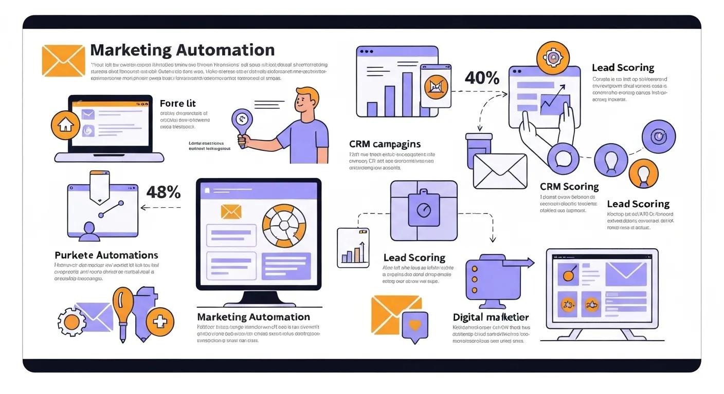 An illustration showcasing the benefits of marketing automation within digital marketing strategy services