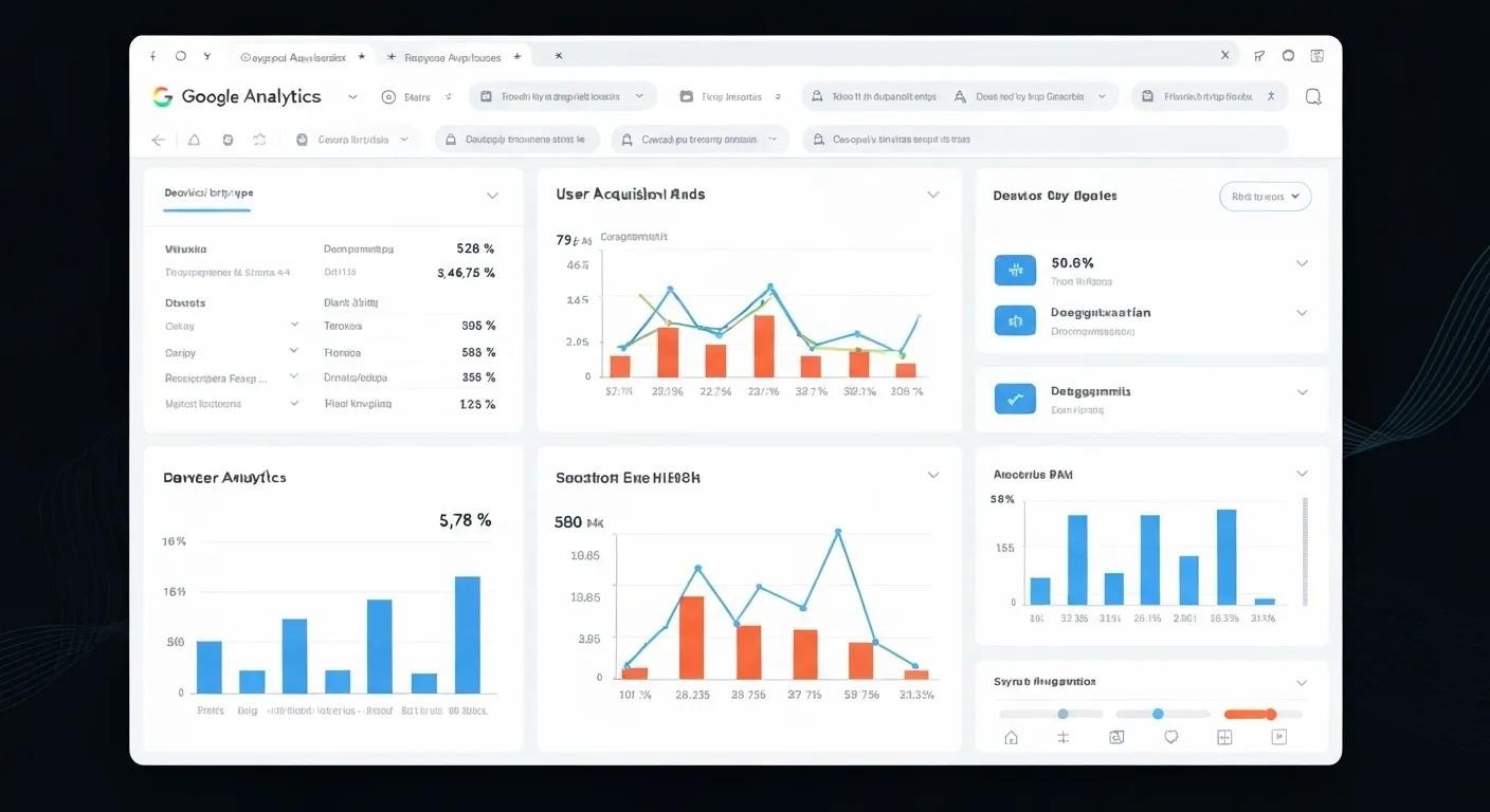 Example of a Google Analytics 4 dashboard showing key metrics