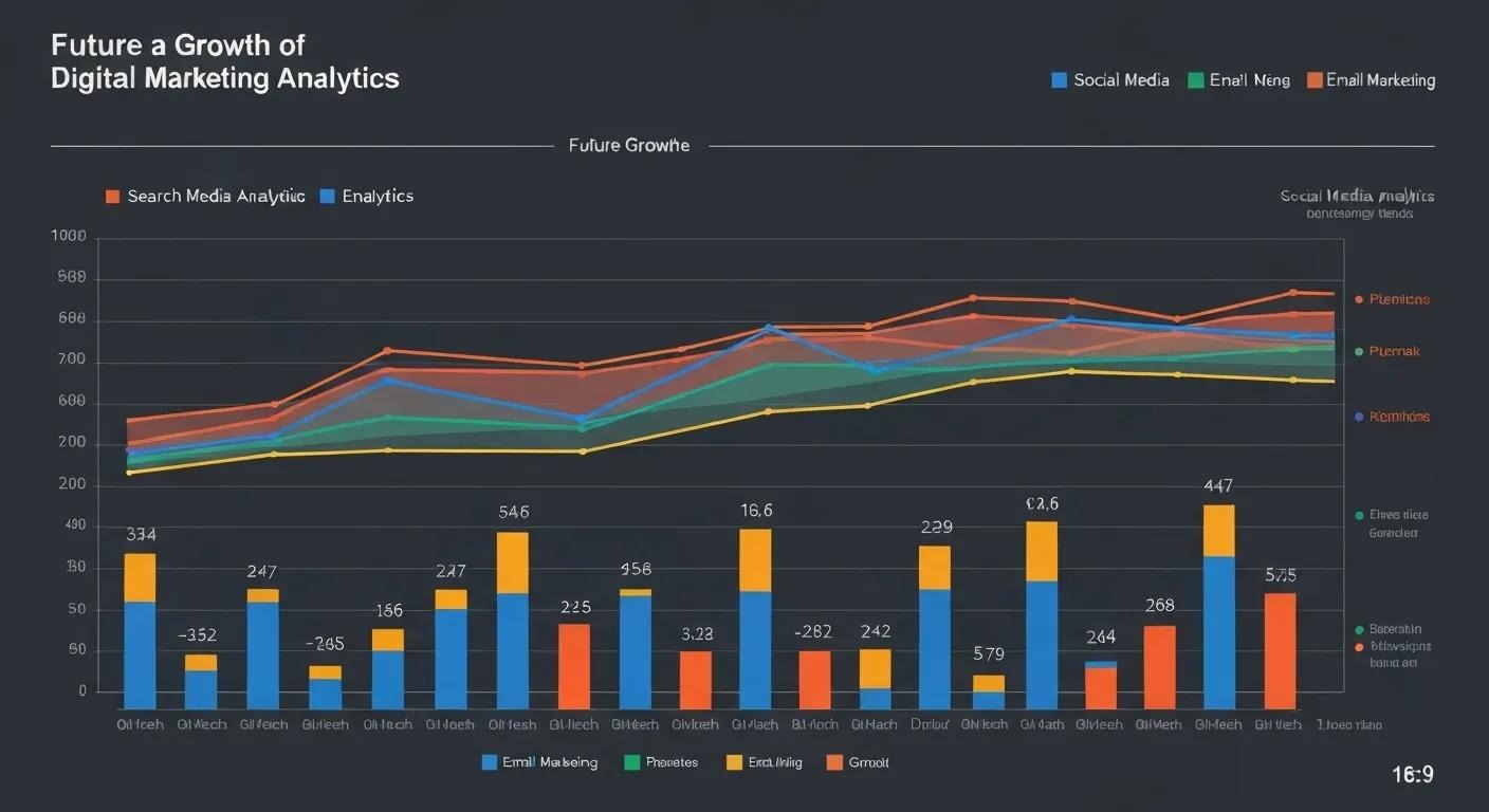 Chart showing projected growth of the digital marketing analytics
