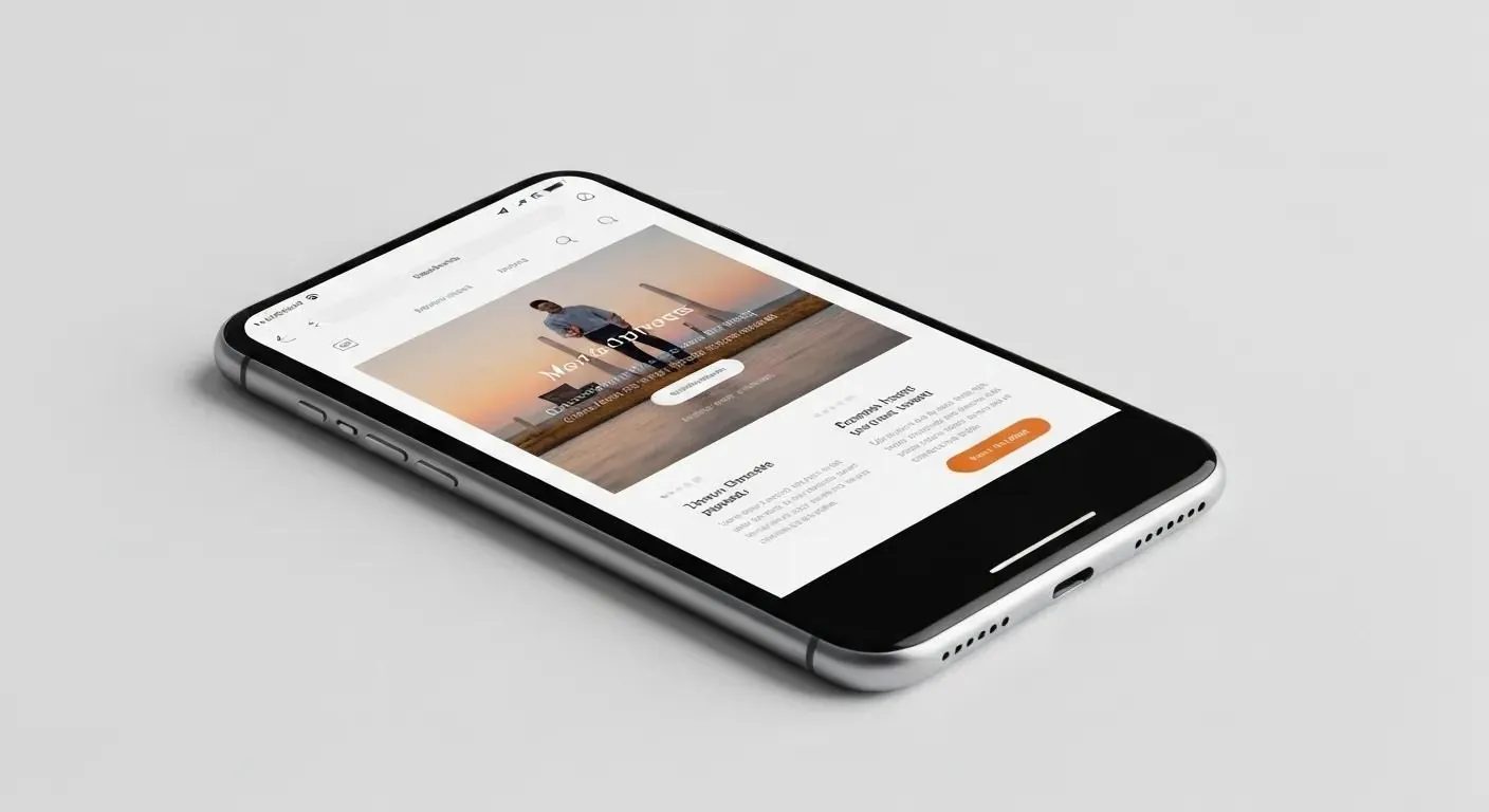 Smartphone displaying a fluid, responsive WordPress website design
