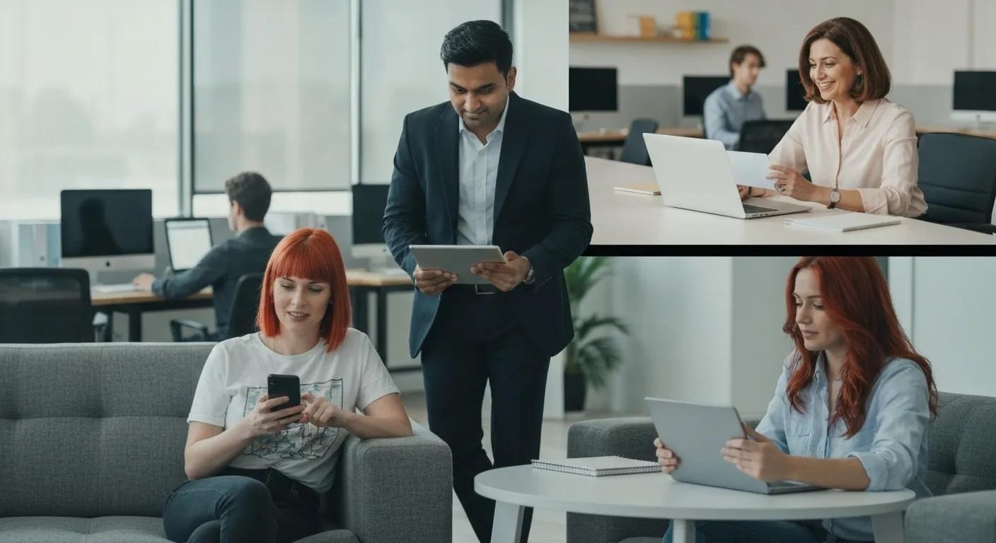 An image of different users opening and engaging with emails on various devices