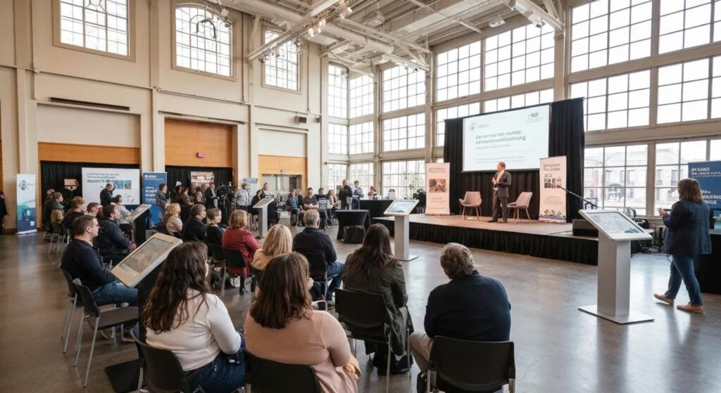A vibrant community event showcasing active audience interaction and engagement with content marketing initiatives