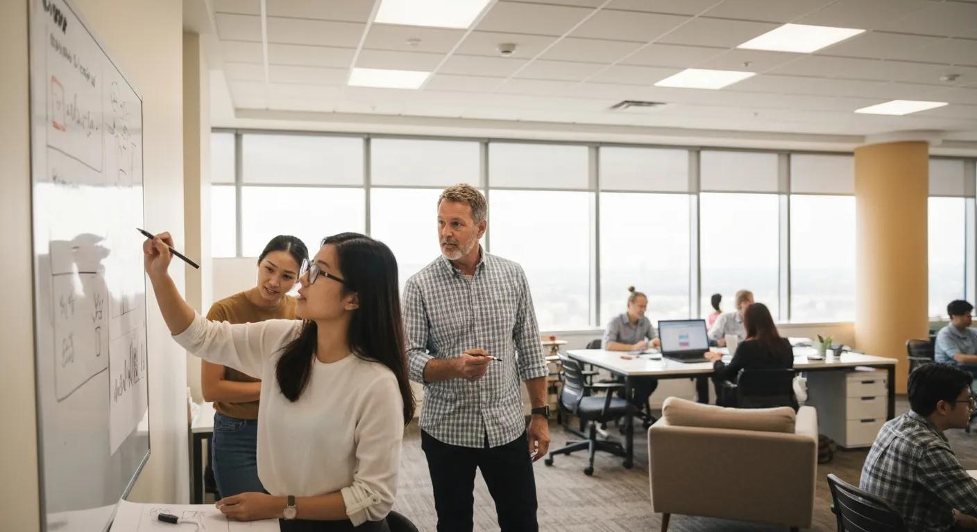 Our expert digital marketing team collaborating in a dynamic office environment