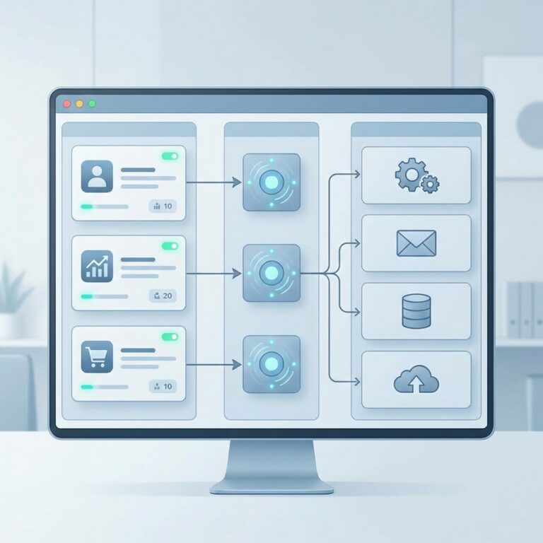 Data and event-based automation triggering actions when specific data changes occur