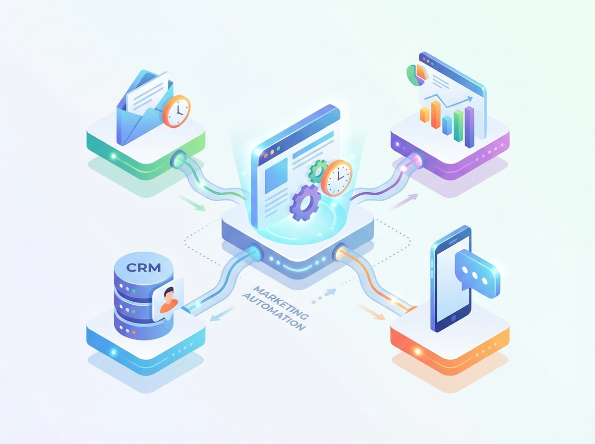 Marketing automation platform coordinating automated campaigns and workflows