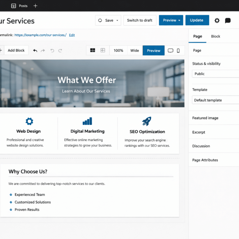 WordPress content and layout support services