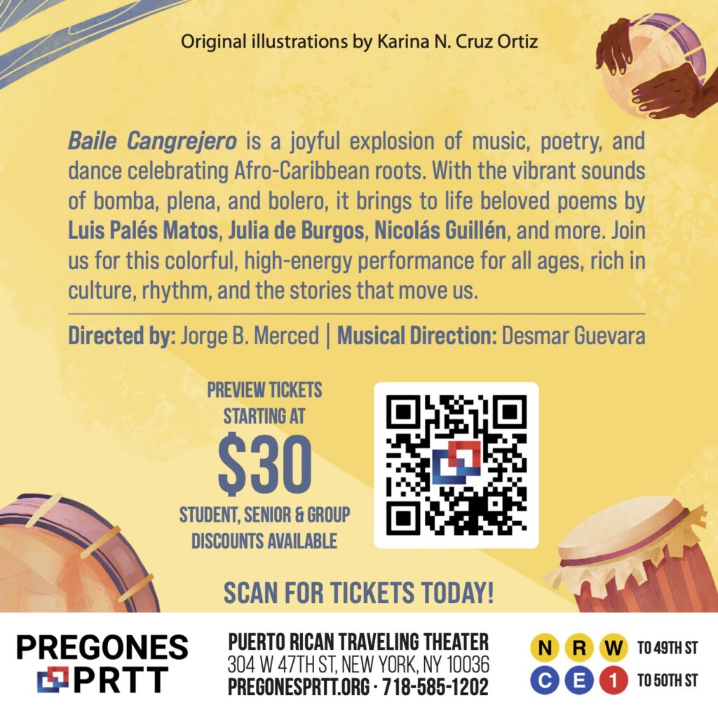 Baile Cangrejero 2025 promotional card back featuring event details and information