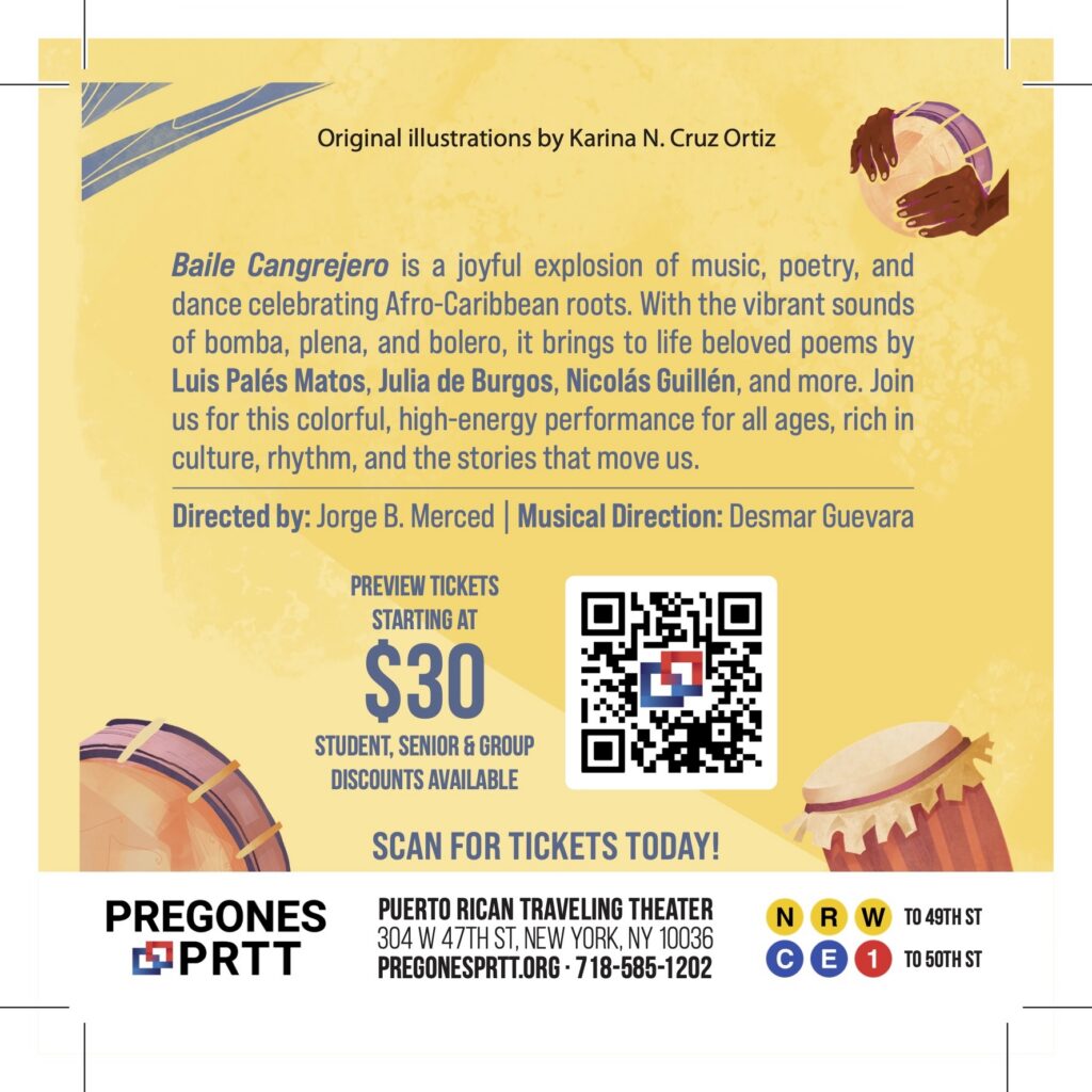 Baile Cangrejero 2025 promotional card back featuring event details and information