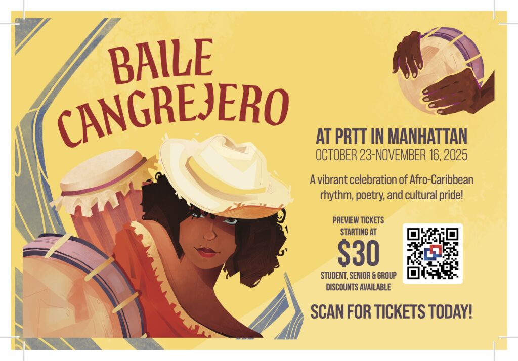 Baile Cangrejero promotional postcard front featuring event artwork and branding
