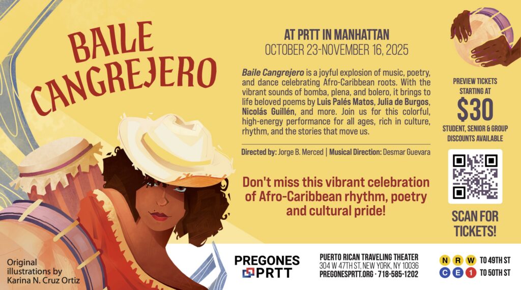 Baile Cangrejero half-page print advertisement designed for AM New York