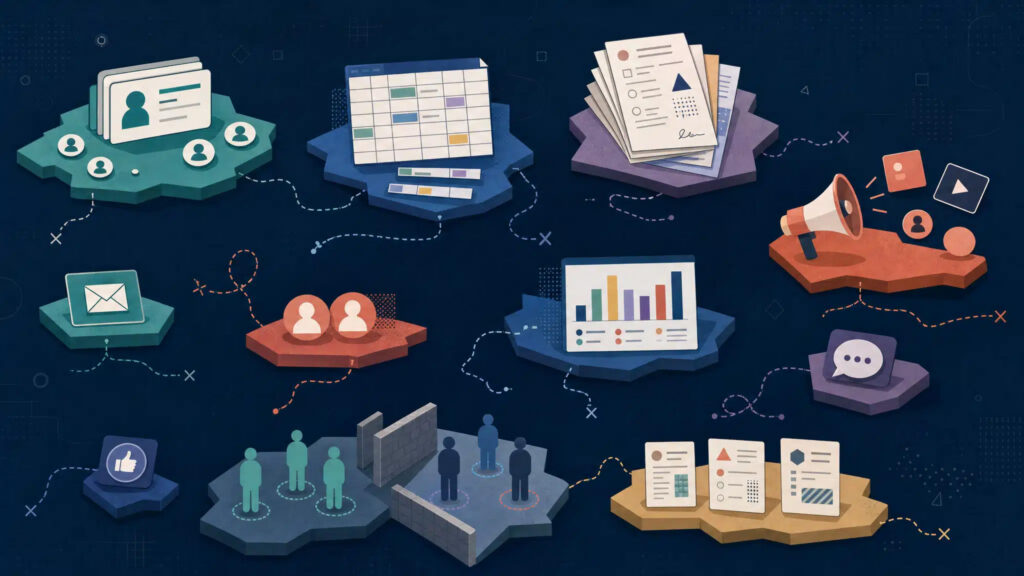 Before the Marketing & Revenue Operations work: disparate systems and broken workflows with no shared data or reporting.