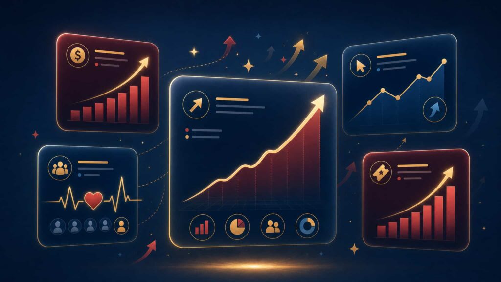Measurable results from email marketing optimization: rising email-attributed revenue, click-through rate, subscriber engagement, and ticket sales.