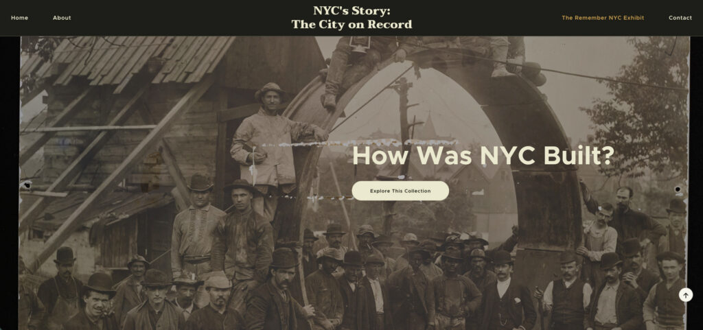 NYC DORIS digital exhibit collection page introducing archival records exploring how New York City was built.
